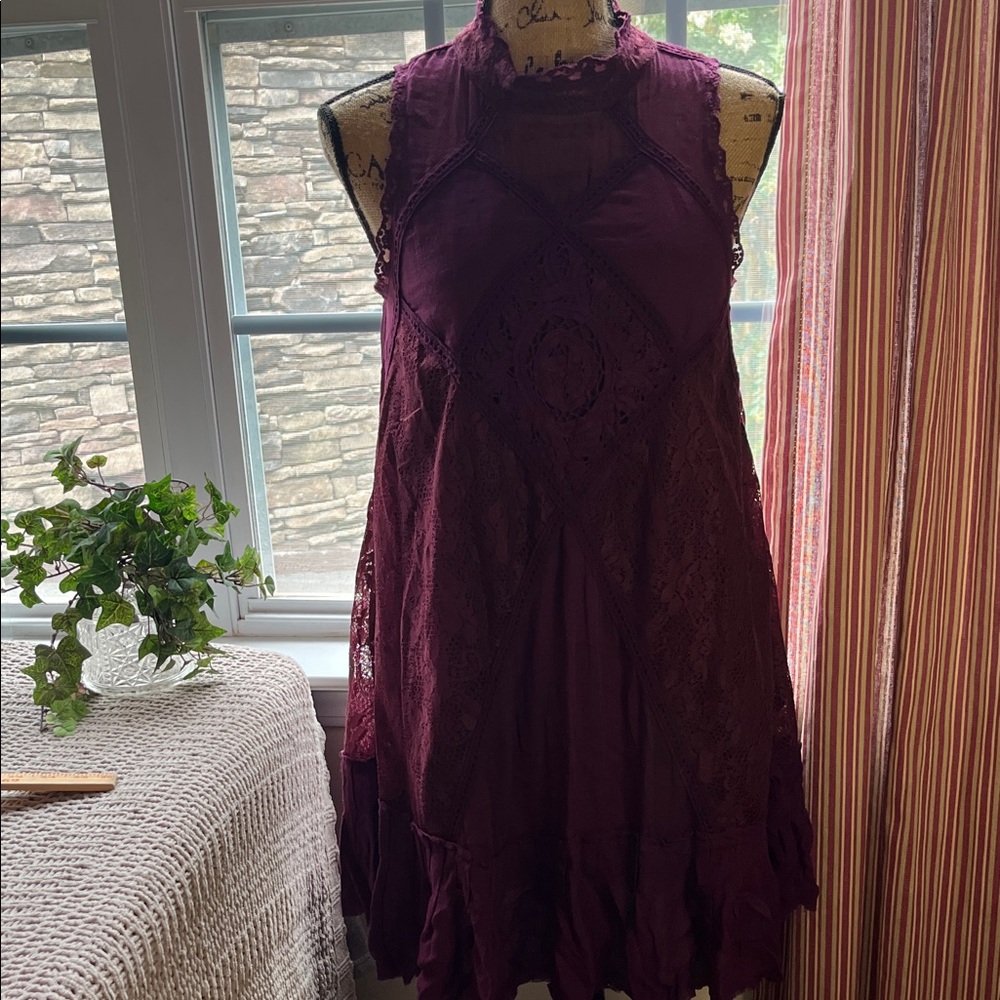 Free People Lace Halter Dress  Sz Small